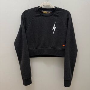 Aviator Nation Charcoal Lightning Bolt Sweatshirt